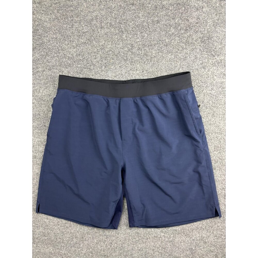 Fabletics Shorts Mens 36 Blue Athletic Running‎ Training Zip Pockets Gym Workout